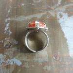 Bague argent réglable avec cornaline vissée