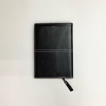 ブックカバー100　革黒&ステッチ白　120×168　文庫本サイズ　