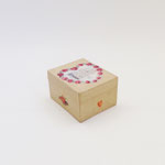 BOX191 　デコ　角ピンクフラワーハート　80×95×55H　 ￥600　＊オリジナルです＊