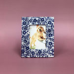 フォトスタンド220　デコ青花リーフ紺　150×185　￥1,000　＊オリジナルです＊