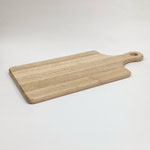 カッティングボード173　長方形　白木ラウンド手付き　410×200×15
