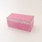 BOX250 　デコ角ピンク水玉＆チェック　212×100×100H　 ￥1,200