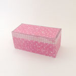 BOX250 　デコ角ピンク水玉＆チェック　212×100×100H　 ￥1,200　＊オリジナルです＊