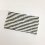 ヘアバンド163　タオル地グレーボーダー