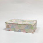 BOX181　布貼り角トライアングルパステル　175×270×80H ￥1,500　＊オリジナルです＊