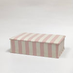 BOX180　布貼り角ストライプピンク＆白　175×270×80H 　￥1,500　＊オリジナルです＊