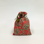 クリスマス173　布小物　アレンジ赤&松笠　185H　￥600　＊オリジナルです＊