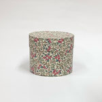 BOX120　布貼り丸オールフラワー　155Φ130H 　￥1,000　＊オリジナルです＊