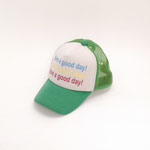 帽子346　キャップ　緑&ロゴメッシュ　48～56㎝　¥500