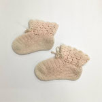 ベビーシューズ148　ニットムラピンク&リボン　10㎝