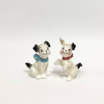 置物149　犬　水色リボン　85H 　/　置物150　犬　赤リボン　90H 