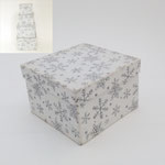 クリスマス395　BOX クラフト角白ラメ結晶　L　155×155×100　￥600