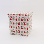 BOX132　布貼り角生成りんご　175×175×175H 　￥1,200　＊オリジナルです＊