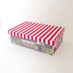 BOX262　布貼り角標識&赤ストライプ　250×380×115H 　￥2,000
