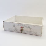 BOX214　ウッド角シャビ―フラワー&蝶　340×248×90H　¥1,200