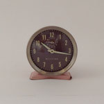 置時計120　ピンク台付き文字盤茶　WESTCLOX80×85　￥1,200
