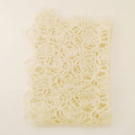 ブランケット146　ニット生成透かし編み　　670×870　　￥2,400