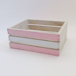 BOX210　ウッド角ペイントピンク＆白　227×168×92H　¥1,000　 ＊オリジナルです＊