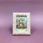 フォトスタンド104   ピンク水玉　布貼り　　135×175　￥1,000