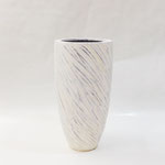 ＜倉庫商品＞花器250　アンティーク風ロング白　330Φ660H 　￥4,000