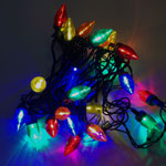 電飾103　コード緑・LED25 球5色常点　4.5M　￥1,500