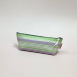 ペンケース108　紫&緑ボーダー　210×80　￥300