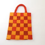 キッズバッグ124　フエルトオレンジ系ブロック　210×350H　￥1,200　＊オリジナルです＊