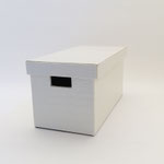 BOX187　合皮角白型押し　S 　165×315×160H　￥800　＊2つあります＊