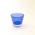キャンドルホルダー125　ガラス青カップ　82Φ70Ｈ　￥300
