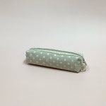 ペンケース104　ベージュ水玉　170×40　￥400