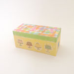 BOX249　デコ角ケーキ＆チェック　212×100×100H 　￥1,200　＊オリジナルです＊