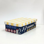 BOX261　布貼り角標識&黄色ストライプ　220×350×105H 　￥1,500　＊オリジナルです＊