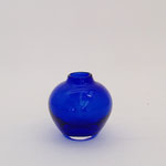 花器195　ガラス青丸型　70H　￥400