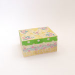 BOX 251　デコ角黄色花柄＆緑水玉　125×150×75H 　￥1,200　＊オリジナルです＊