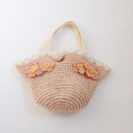 キッズバッグ136　ピンク花付きフリル　320×300H　￥600