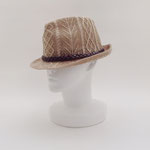 帽子122　中折れ　綿糸模様編みベルト付き　57cm　