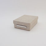 BOX125　布貼り角ベージュネーム付き　165×125×55H 　￥300