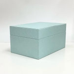 BOX276　布貼り角水色　320×220×170H　￥1,000　＊2つあります＊