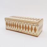 BOX170　ウッド角ボールドダイヤ柄　240×100×85H　¥1,500