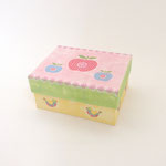 BOX252　デコ角水玉りんご＆とり　150×190×90H 　￥1,500　＊オリジナルです＊