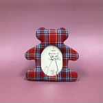 フォトスタンド320　BEAR 赤チェック　170×170　¥800
