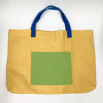 レッスンバッグ125　黄色&黄緑ポケット　430×430H 　￥700　＜上履き入れと揃います＞　　　＊オリジナルです＊