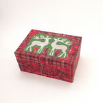 クリスマス268　BOX　赤チェック&2トナカイ　140×197×95H　￥1,200