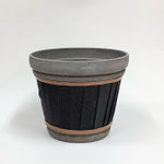 鉢カバー110 　革アート黒　7号　210φ180H　¥1,800　＊オリジナルです＊