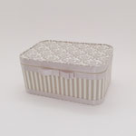 BOX225　布貼り角グレージュストライプクラッシック　220×150×103Ｈ　￥1,500