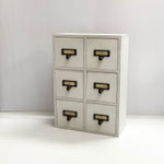 卓上収納101　ウッド白6引出し　ネーム付き　240×110×335H　￥2,000