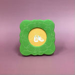 フォトスタンド153　ステッチ緑　140×140　￥800