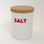 キャニスター128　ホーロー白　SALT 　133 H　￥500