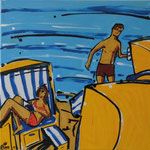 Strandleben 2 • 50x50x cm Öl auf Leinwand