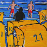Strandleben 4 • 80x80x cm Acryl auf Leinwand